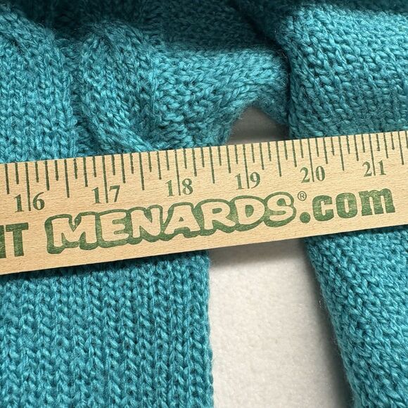 Allison Smith Vintage Sweater Teal Shoulder Pads Petite Medium - Picture 4 of 5
